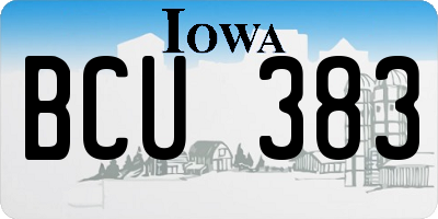 IA license plate BCU383