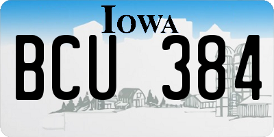 IA license plate BCU384