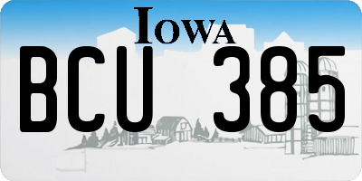 IA license plate BCU385