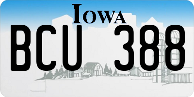 IA license plate BCU388