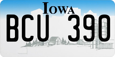 IA license plate BCU390