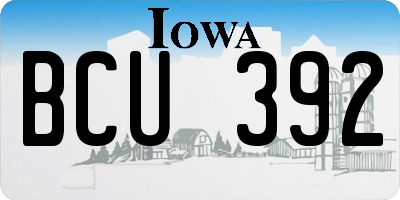 IA license plate BCU392