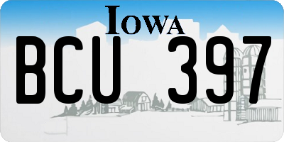 IA license plate BCU397