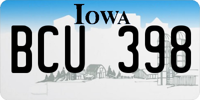IA license plate BCU398