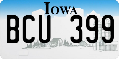 IA license plate BCU399