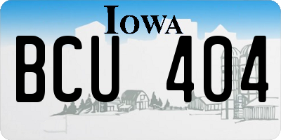 IA license plate BCU404