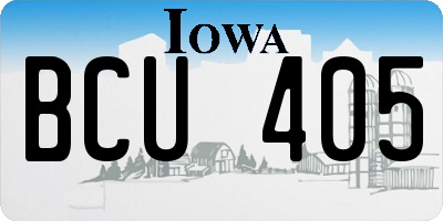 IA license plate BCU405