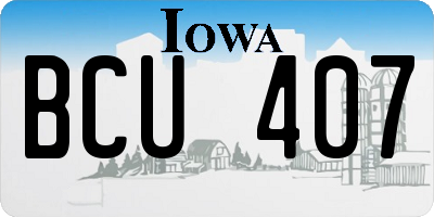 IA license plate BCU407