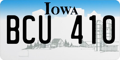 IA license plate BCU410