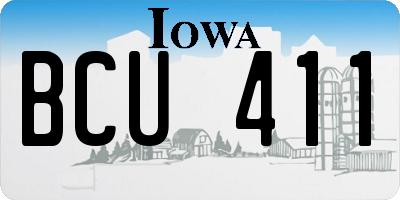 IA license plate BCU411