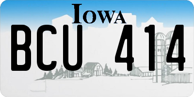 IA license plate BCU414
