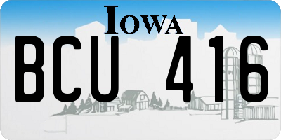 IA license plate BCU416
