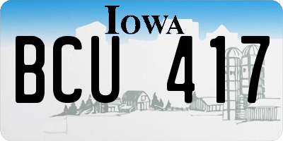 IA license plate BCU417