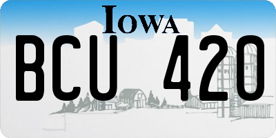 IA license plate BCU420