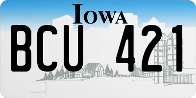 IA license plate BCU421