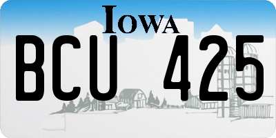 IA license plate BCU425
