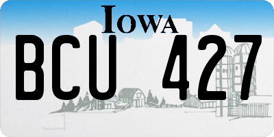 IA license plate BCU427