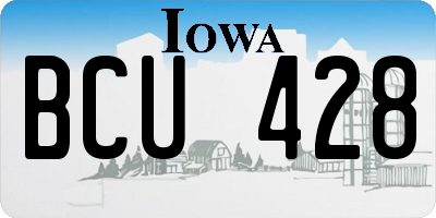 IA license plate BCU428