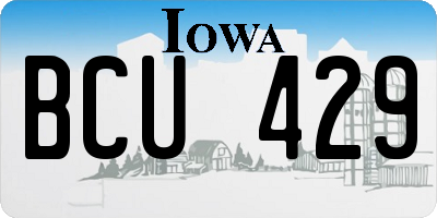 IA license plate BCU429