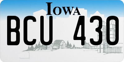 IA license plate BCU430