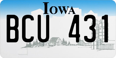 IA license plate BCU431
