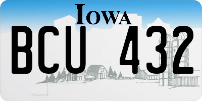 IA license plate BCU432