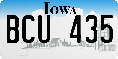 IA license plate BCU435