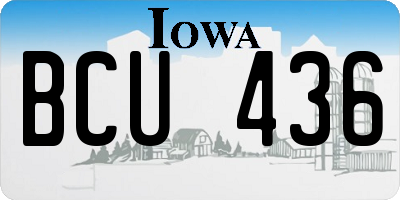 IA license plate BCU436
