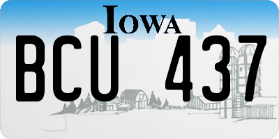 IA license plate BCU437