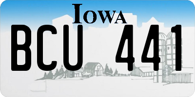 IA license plate BCU441