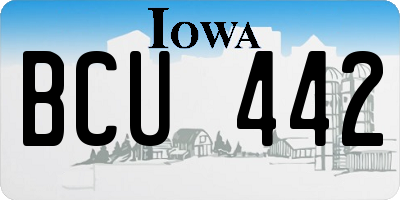 IA license plate BCU442