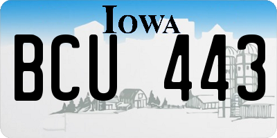 IA license plate BCU443