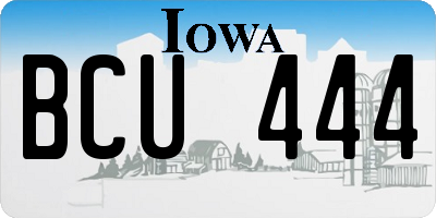 IA license plate BCU444