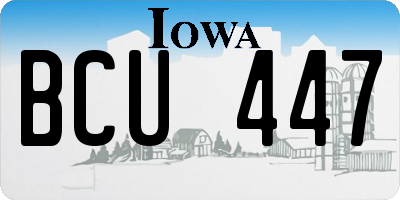 IA license plate BCU447