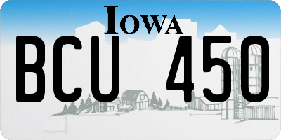 IA license plate BCU450