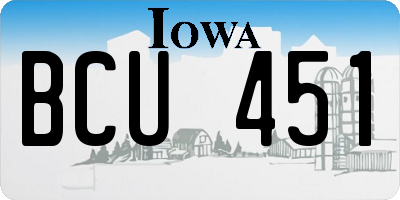IA license plate BCU451
