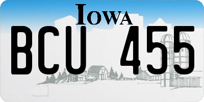IA license plate BCU455