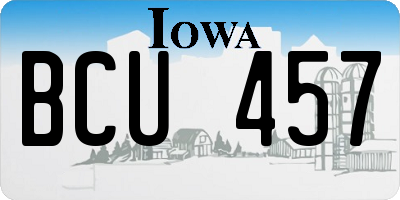 IA license plate BCU457