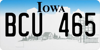 IA license plate BCU465