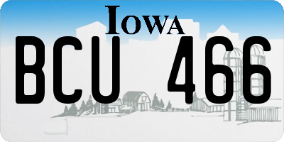 IA license plate BCU466