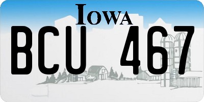 IA license plate BCU467