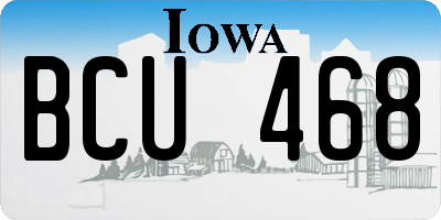 IA license plate BCU468