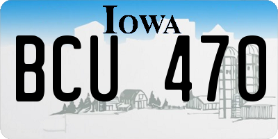 IA license plate BCU470