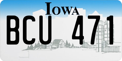 IA license plate BCU471