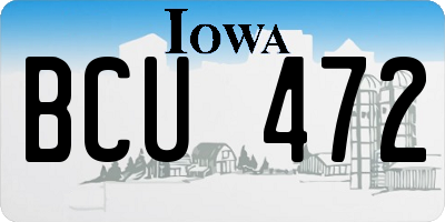 IA license plate BCU472