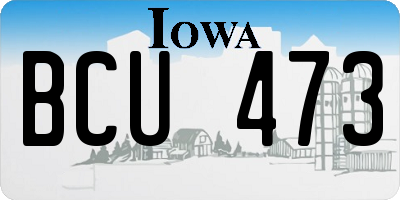 IA license plate BCU473