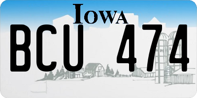 IA license plate BCU474