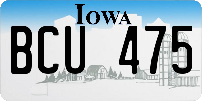 IA license plate BCU475