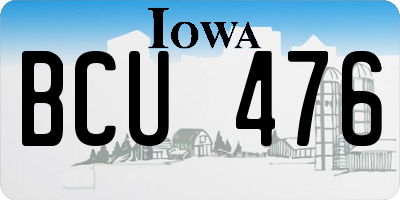 IA license plate BCU476