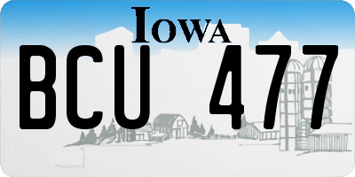 IA license plate BCU477